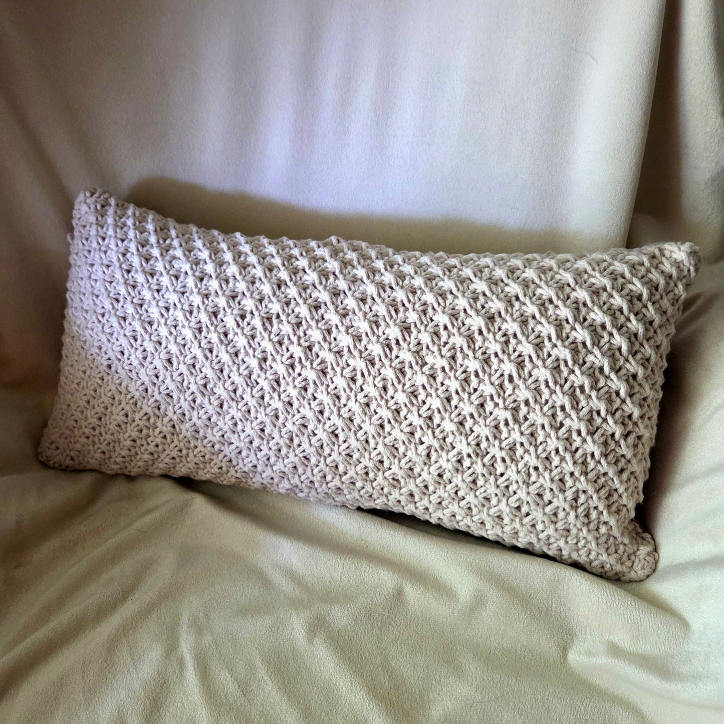 Hand-knit Lumbar Pillow